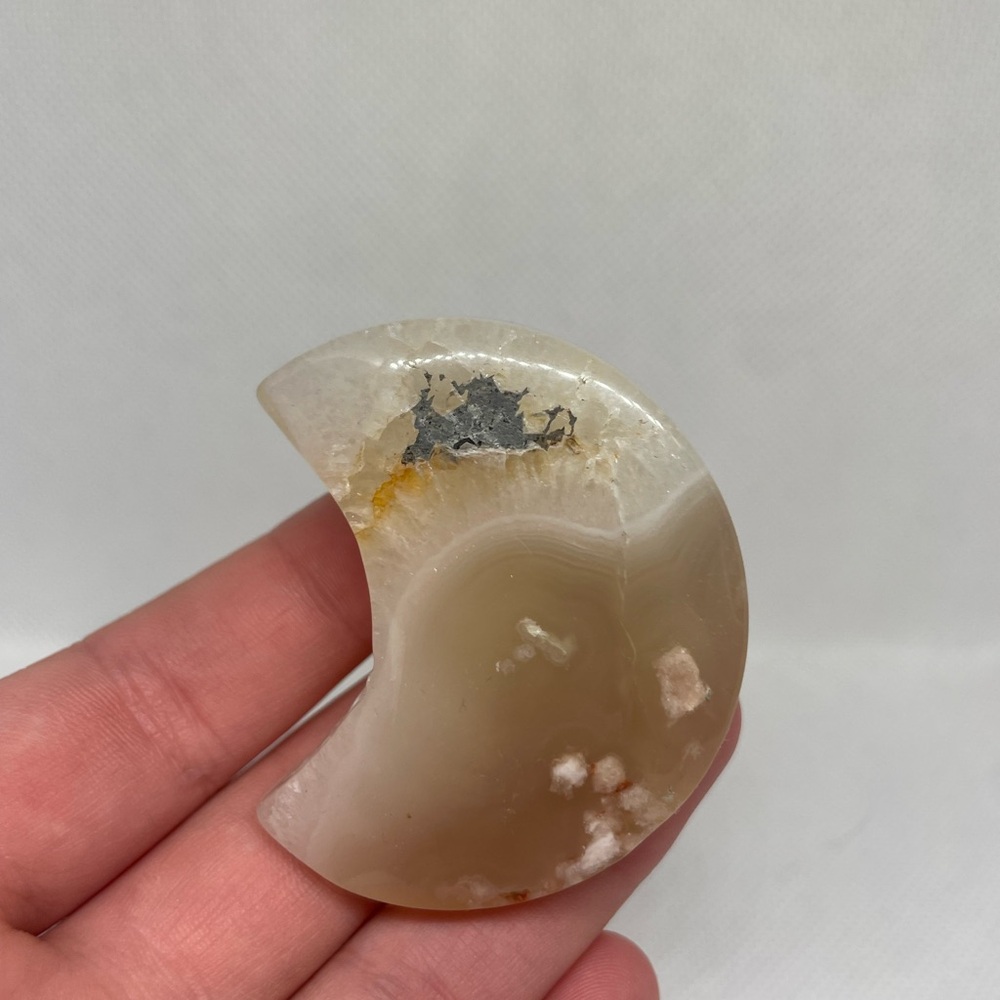 Flower Agate Crystal Moon